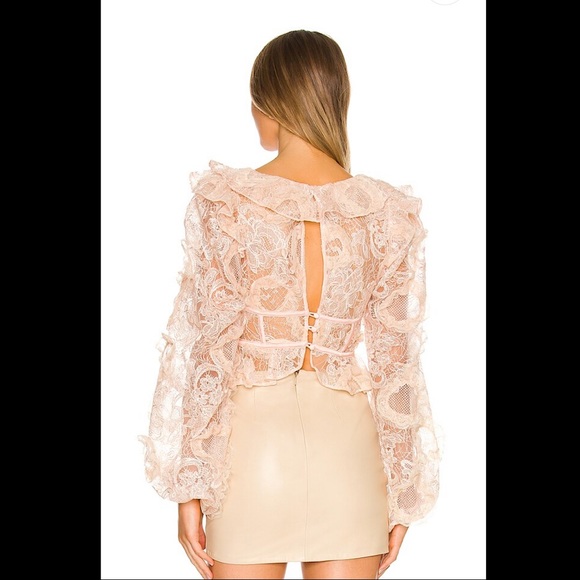 For Love and Lemons Meredith Top in Peach - Picture 2 of 4